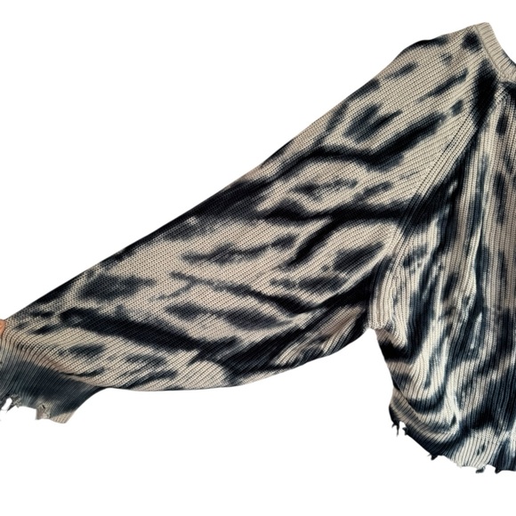 young‎ fabulous broke tie dye cropped distressed oversized cotton sweater Medium - Picture 6 of 8